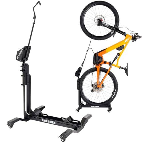 RTR BIKES Brutus Up Pro Mobil Cykelställ på Hjul – E-Bike Laddstation med Laddarehållare – Vertikal Golvstativ upp till 30kg – Däck 3,5" – Made in EU