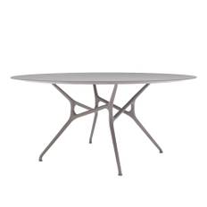 Cappellini - Branch Table Ø130, Glass Top, White Matt Lacquer Base - Matbord - Jakob Wagner - Transparent - Glas