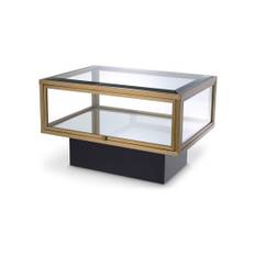 Ryan sidobord borstad mässing - Svart / Guld / Transparent (L: 70 x B: 50 x H: 46 cm)