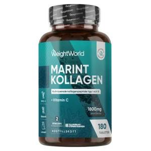 Marint Kollagen + Vitamin C 1800 mg, 180 tabletter - Kosttillskott för hud, skelett och brosk