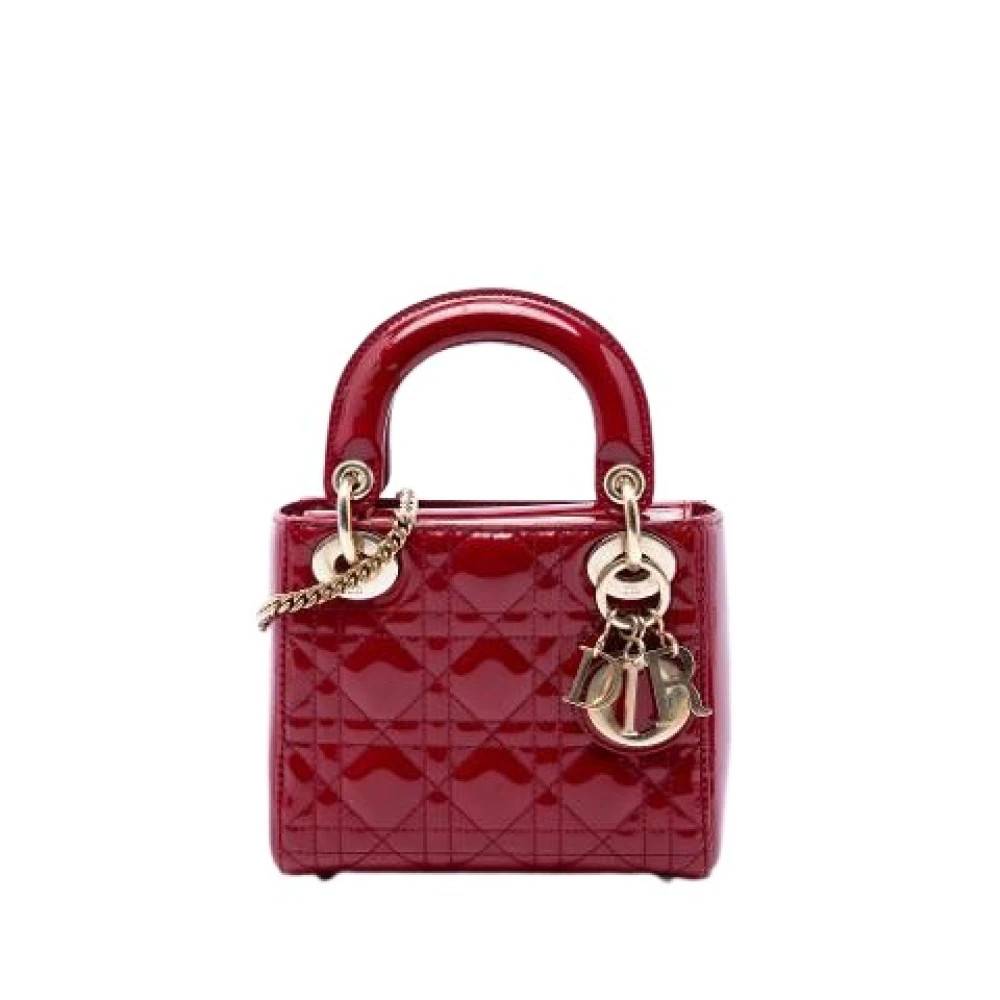 Dior Vintage Pre-owned Lady Dior Håndtaske - Vintage - Dame - Rød - ONE SIZE - Uld