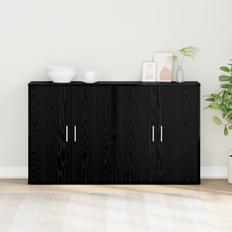 Skåp 2 pcs Svart ek 60 x 31 x 70 cm Konstruerat trä