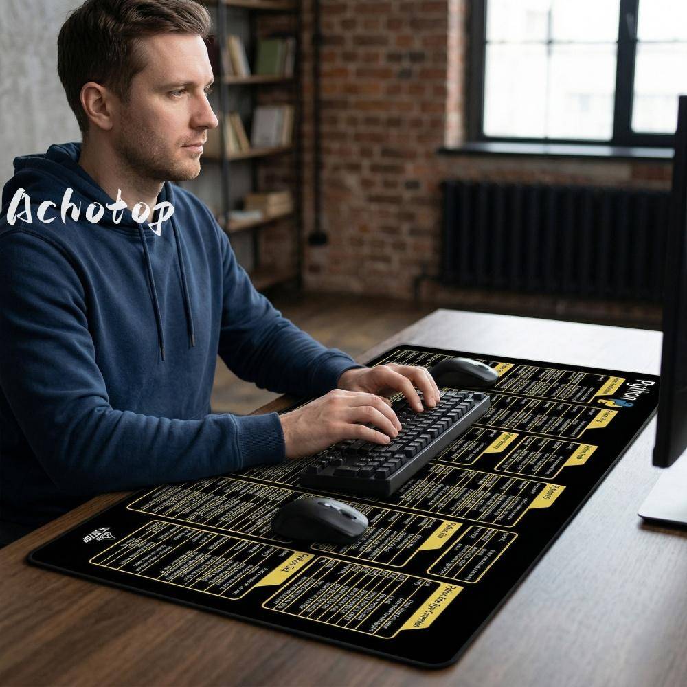 Python Skrivbordsmatta Genvägskommandon Musmatta Gummi Stor XXXL Xcm Spelmatta Musmattor gray