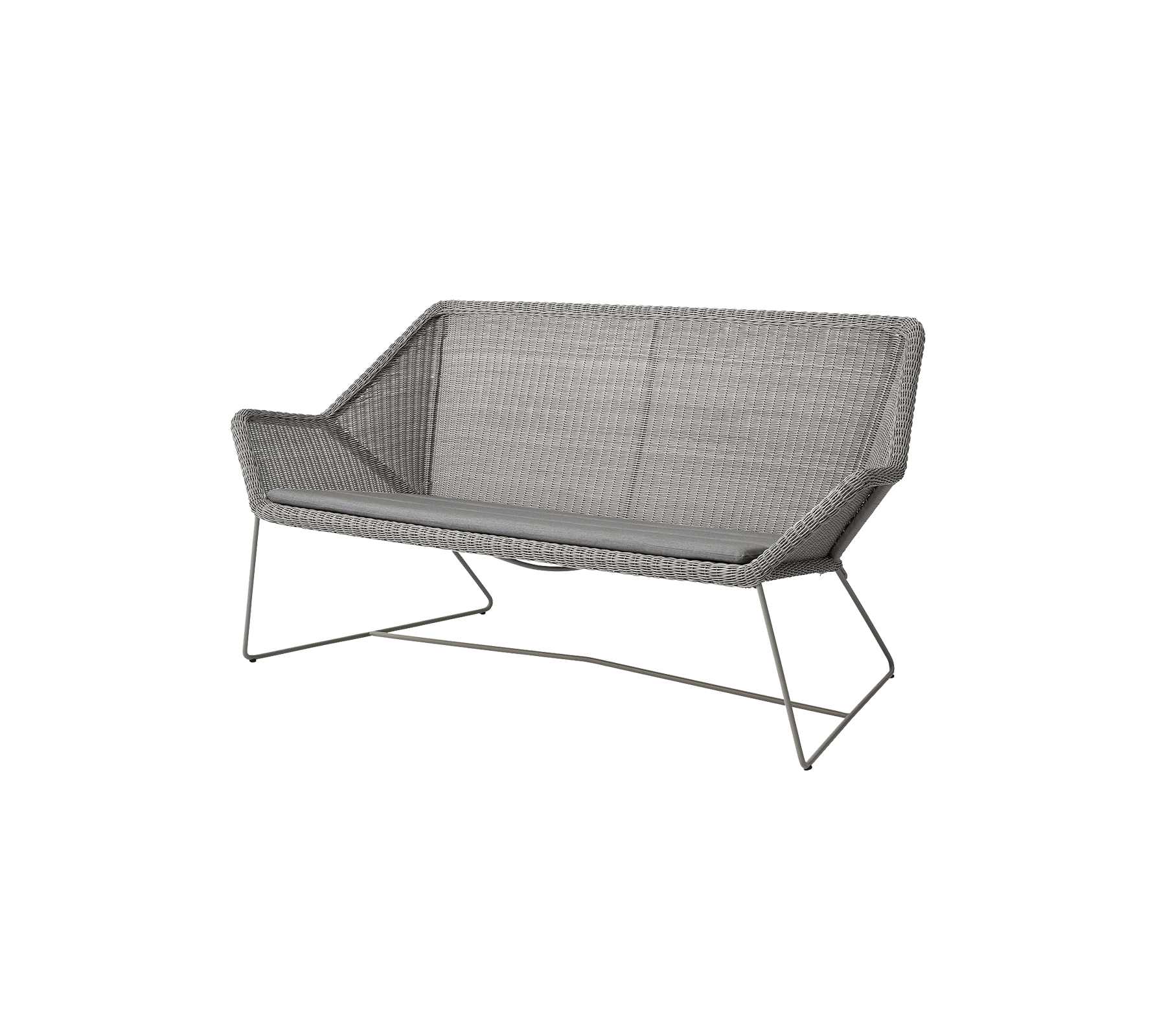Breeze 2-pers. sofa - Sand, small round Weave / White, Natté