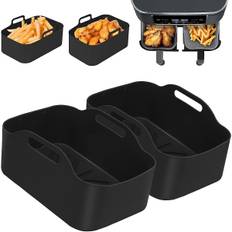 Silikonegryde til ninjaer med dobbelt airfryer, dobbelt airfryer silikonekurv, airfryer stativ tilbehør til airfryer, ovn og mi