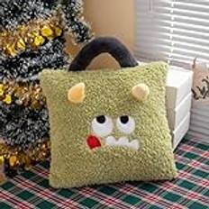 Dekorativ plysch stol sittdynor Pad golvkudde för Christmas Cushion, Winter Decorative Cushion, Sofa Cushion with Plush Handles, Table Decoration, Christmas(Green Funny)