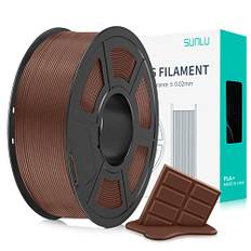 SUNLU PLA+ Filament 1.75mm, PLA Plus 3D Drucker Filament, Stärker belastbar, Neatly Wound, 1KG 3D Druck PLA+ Filament, Maßgenauigkeit +/- 0.02mm,Schokolade
