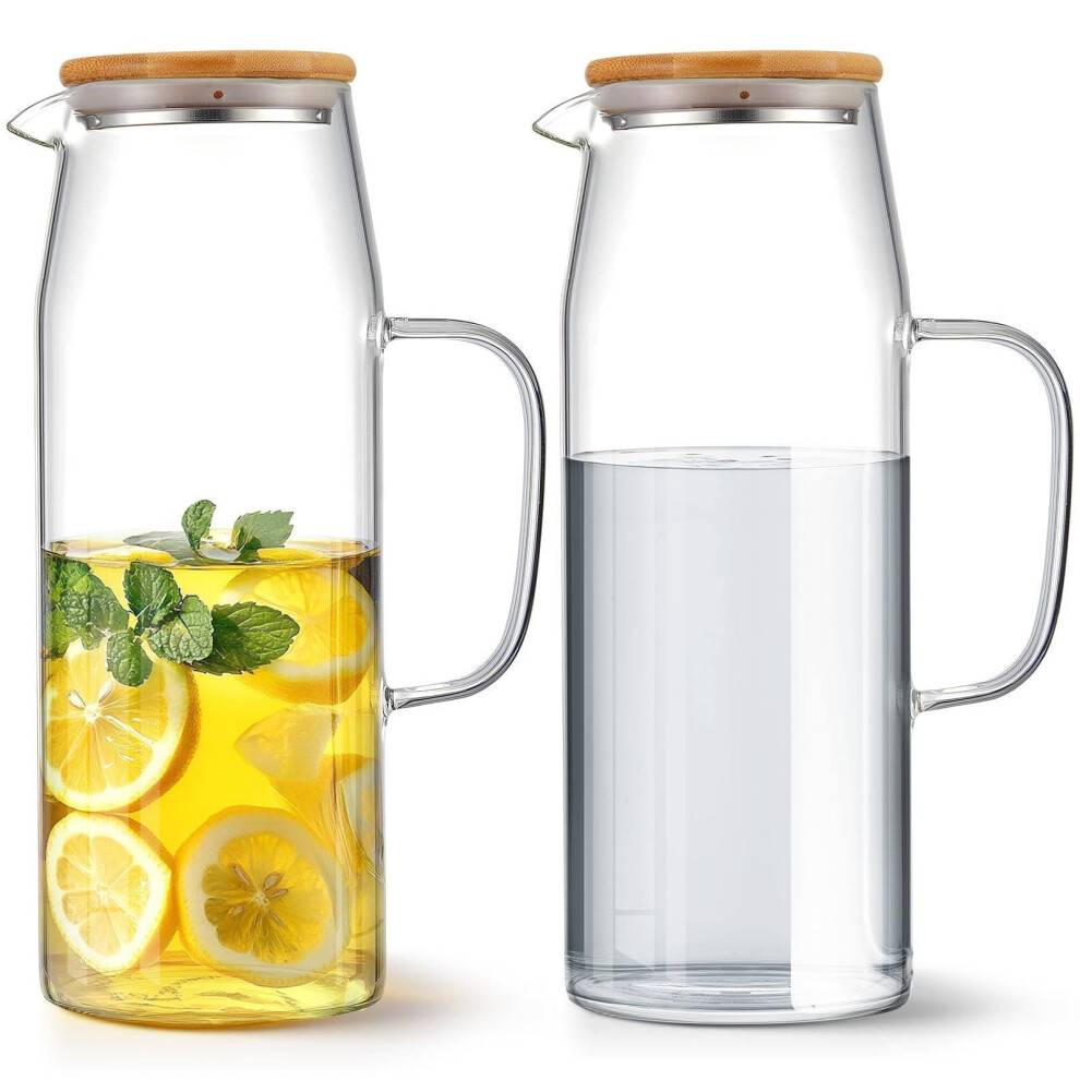 1 stk. glaskande med låg, 1 l vandkaraffel med håndtag, varm kold drik, vandkande, glaskande til te, juice, mælk, kaffe, isdrik (A)