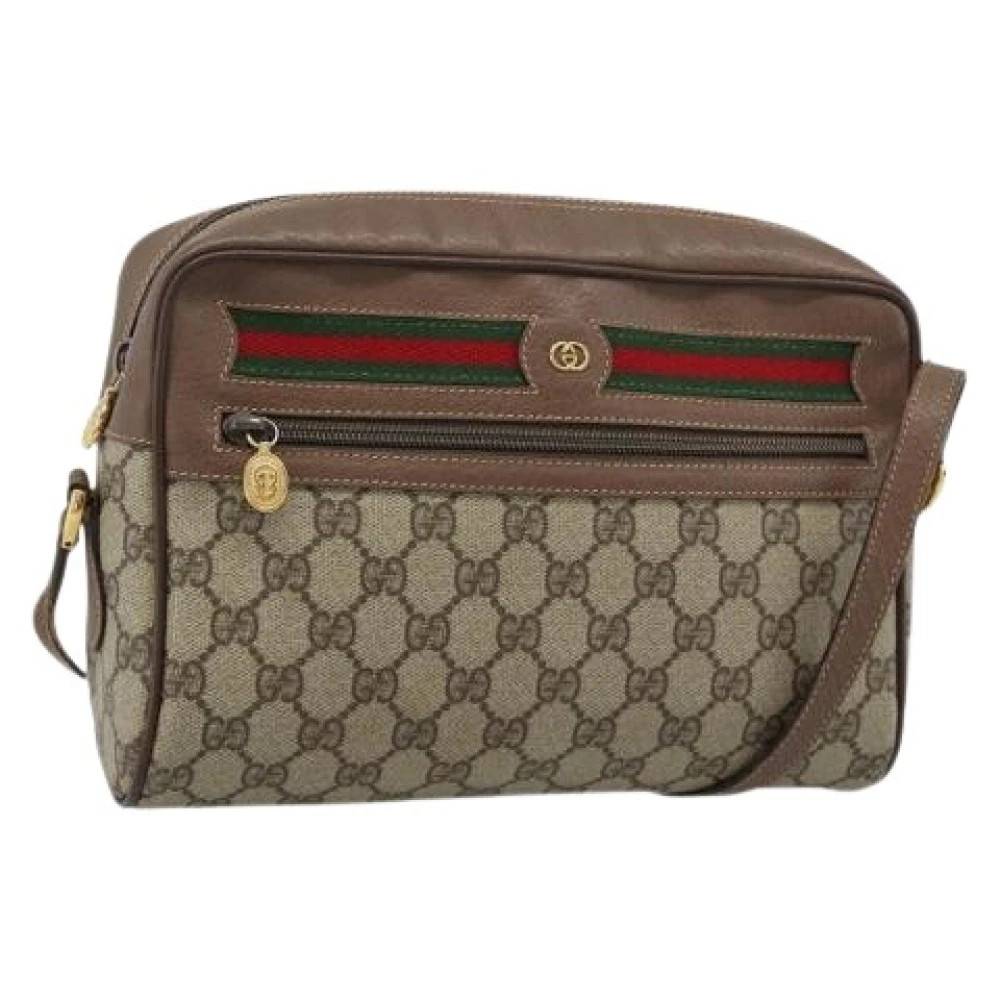 Gucci Vintage - Pre-owned Vintage GG Canvas Axelremsväska Vintage - Dam - ONE Size - Läder