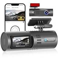 Ohradio 2K Dashcam, 2K inbyggd kamera, wifi inbyggd kamera, 1,5" IPS-skärm med 150° vidvinkel, supernattseende, G-sensor, loop-inspelning, 24-timmars parkeringsövervakning