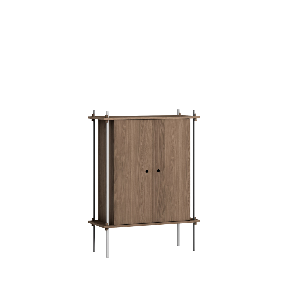 Moebe Shelving Cabinet Smoked/Stainless Steel