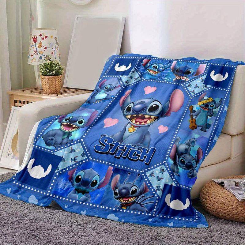 Lilo & Stitch Filt  Ultralen, Varm, Mysig Pläd för Vardagsrum, Soffa, Resetillbehör för Alla Årstider  Söt Tecknad Karaktär Heminredning gray