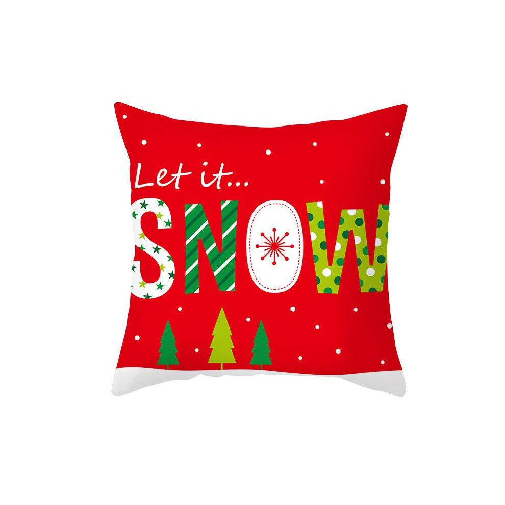 (Let)Christmas Cushion Cover Xmas Home Sofa Decor Throw Pillow Cover Case Claus Santa