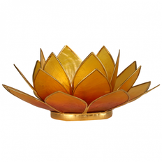 Lotus Capiz fyrfadsstage med guldfarvede kanter - Orange/gul