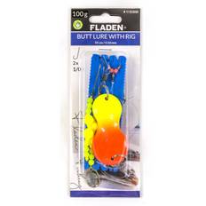 Färdig rigg för släpfiske, plattfisk med pärlor & skedsänke Gul/Orange - 100g