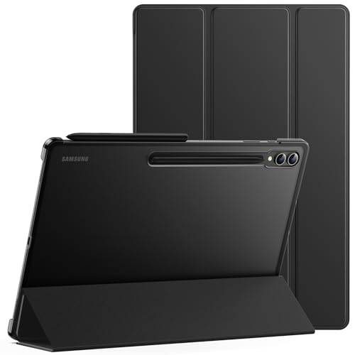 JETech Fodral för Samsung Galaxy Tab S10 Ultra/Tab S9 Ultra 14,6 Tums, Genomlysande Baksida Tri Fold Stand, Skyddande Fodral för Surfplatta, Stöd för S Pen Laddning (Graphite Svart)