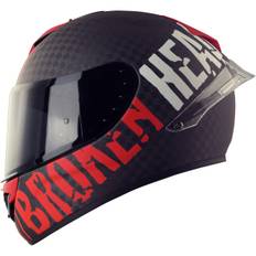 Broken Head Integralhelm BeProud Race Pro Carbon Rot + Schwarzes Visier