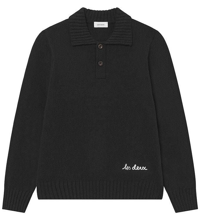 Les Deux Polobluse - Brad - Strik - Sort - Les Deux - 122/128 - Bluse