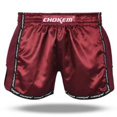 CHOKEM: NAK MUAY CLEAN EDITION THAIBOXNINGSSHORTS - VINRÖD (Large)