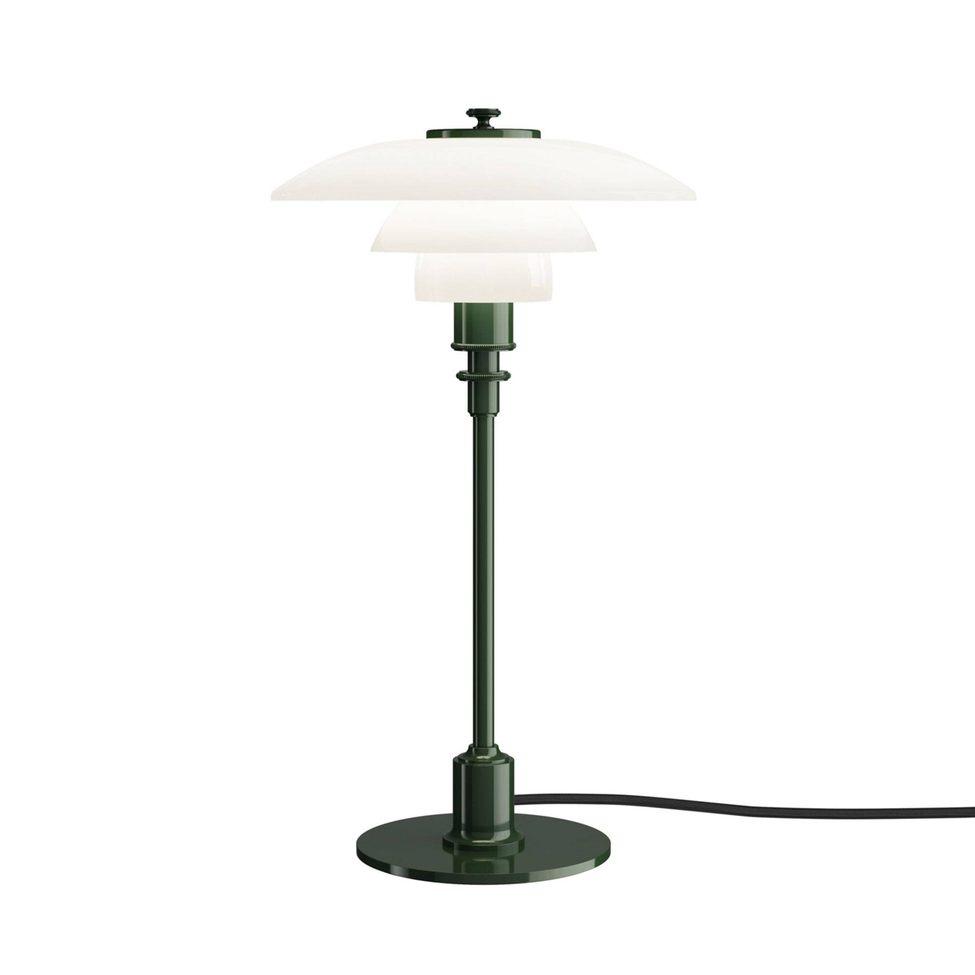 Louis Poulsen PH 2/1 Bordlampe af Poul Henningsen - Aluminiumsstel Glossy Deep Green.