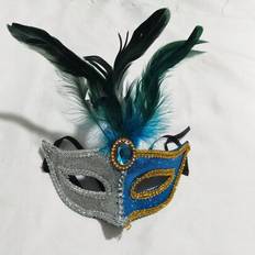 1 st Herr- och Damförklädda Masker - Karneval Halloweenmask Fjäderbollsmask Sexig Mask Fest Drottning Ögonmask Smink Rekvisita Karneval - Guld (Parmodell - 2 st,B Herrmask,B Dammask)