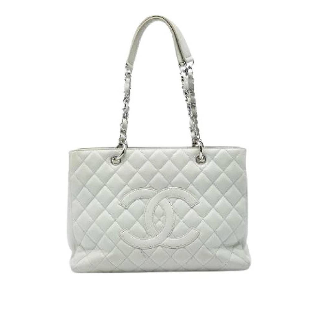 Chanel Vintage Pre-owned Grand Shopping Tote - Vintage - Dame - Hvid - ONE SIZE - Uld