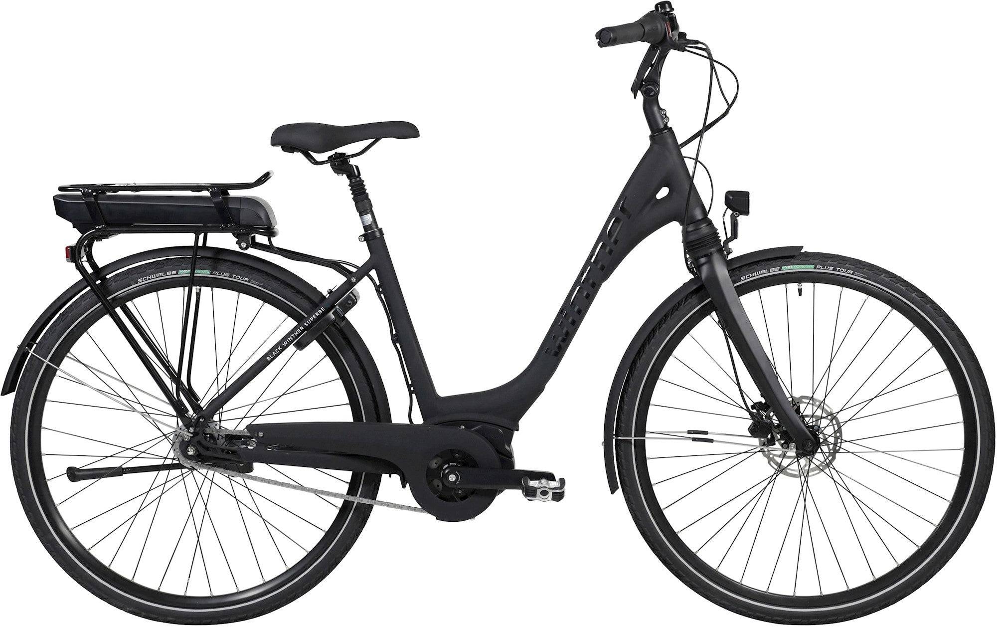 Black Winther Superbe 4 Dame - Mat Sort Elcykel - 54cm