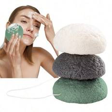 Konjac aktivt kol ansiktssvampar, rengörande och exfolierande. Djuprengörande och exfolierande, lämplig för fet, torr och känslig hud. Naturligt ansik - Multifärgad (Vit,svart,grön)