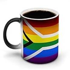 Gay flagga Sydafrika personlig kaffemugg färgskiftande värmekänslig keramisk kaffekopp anpassade gåvor