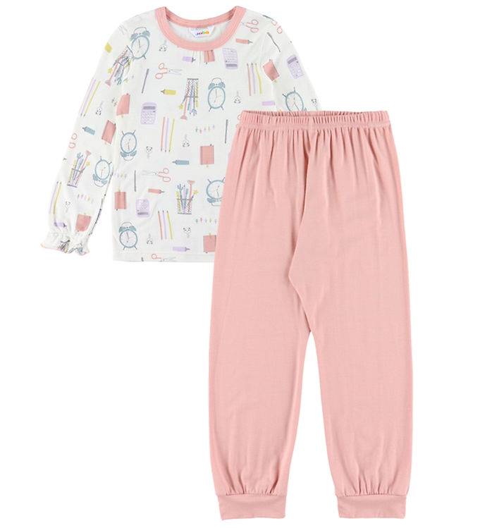 Joha Nattøj - 2 Delt - Viskose/Bambus - Off White m. Print - Joha - 150 - Nattøj 2-delt