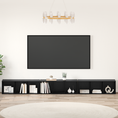 TV-skåp 3 pcs Svart ek 37 x 35 x 107.5 cm Träkomposit