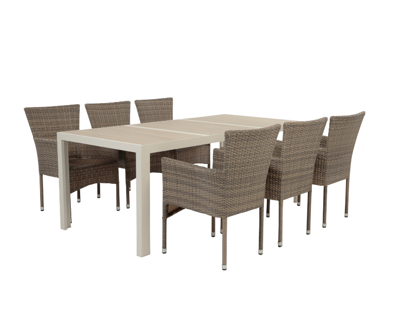 Fanø Cebu Keramik Havemøbelsæt - Beige/Dusty