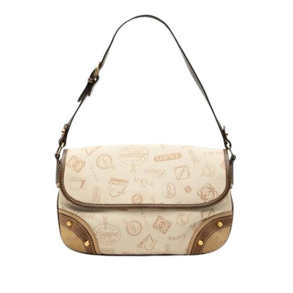Loewe Pre-owned Pre-owned Canvas Skuldertaske - Vintage - Dame - Beige - ONE SIZE - Uld