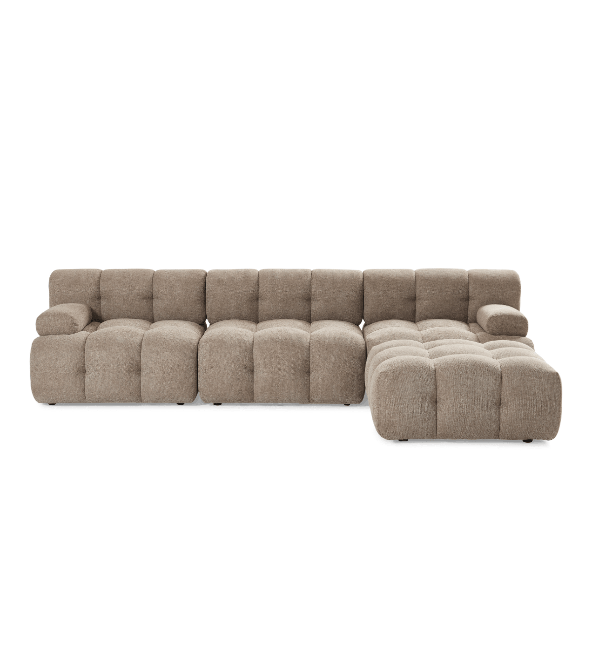 Lilie - modulsofa i sand med 3 moduler højre- og venstrevendt chaiselong - L: 285 x D: 190 x H: 64 cm