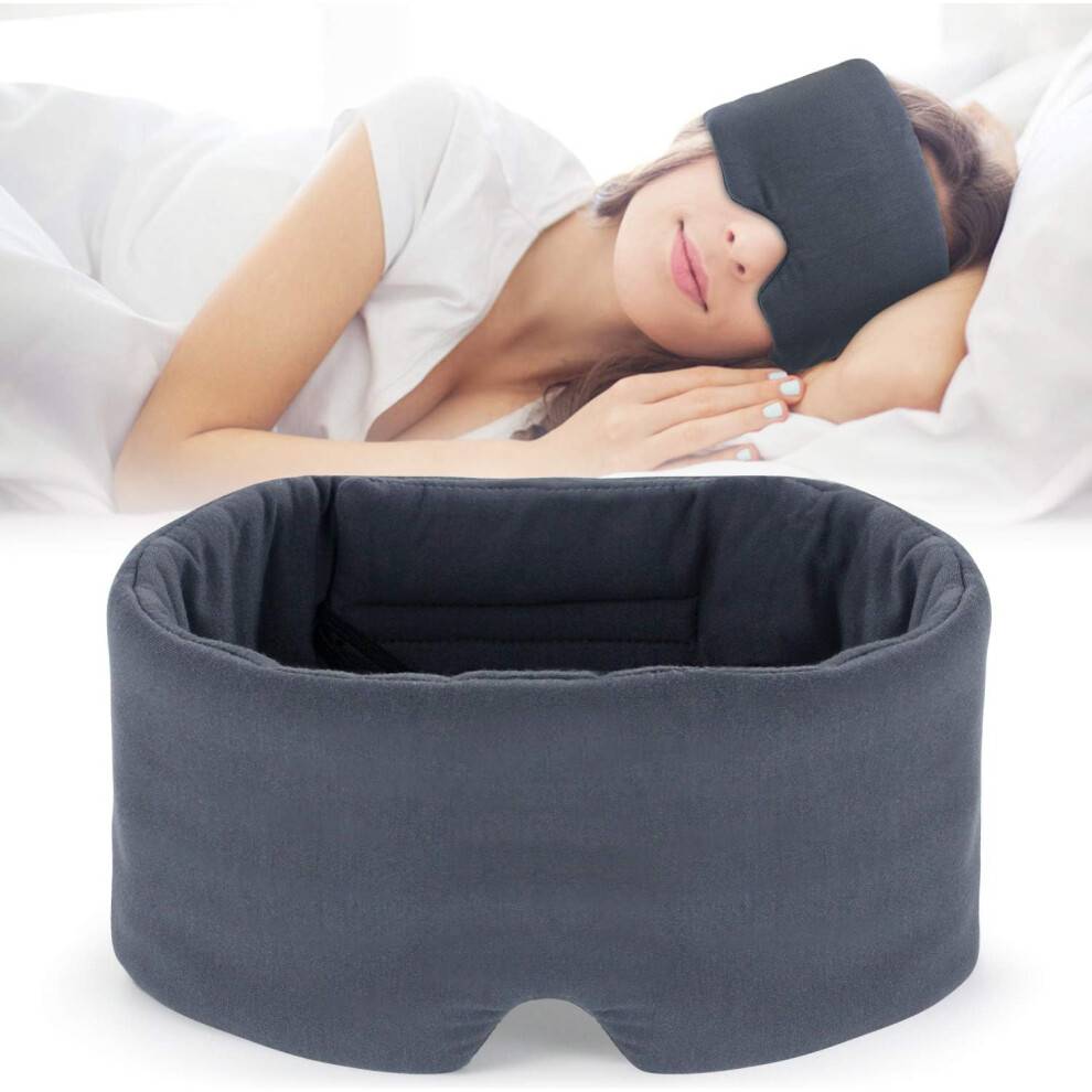 Justerbar varme- og massageøjenmaske, hypoallergenisk blødt, åndbart modalstof til lindring af tørre øjne, ergonomisk design med næseparti (én
