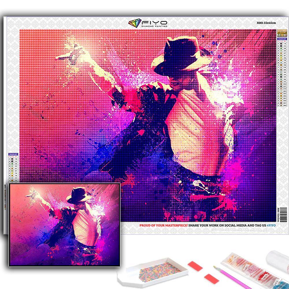 5D DIY Diamantmålning Korsstygn World Superstar Michael Jackson Diamantbroderi Mosaik Väggkonst Hemdekoration blue