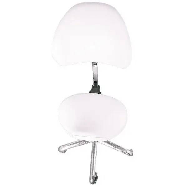 Behandlerstol Jockey Lende - Chrome med Skaterhjul - Behandlerstole - Ergonomisk behandlerstole - Wellnessudstyr.dk.