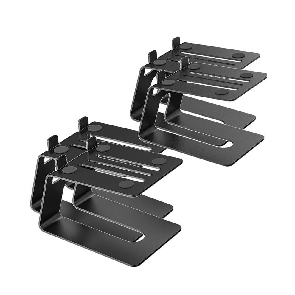 Desktop Speaker Stands, 2 Pair, Studio Monitor Riser with Vibration Dampening Pad and 5 Tilt Design Improve
