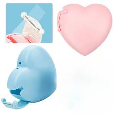 Creative Love Tape Cutter Korean Stationery Tape Holder Invisible Portable Seat Students Learn Without Hurting Their Hands blå