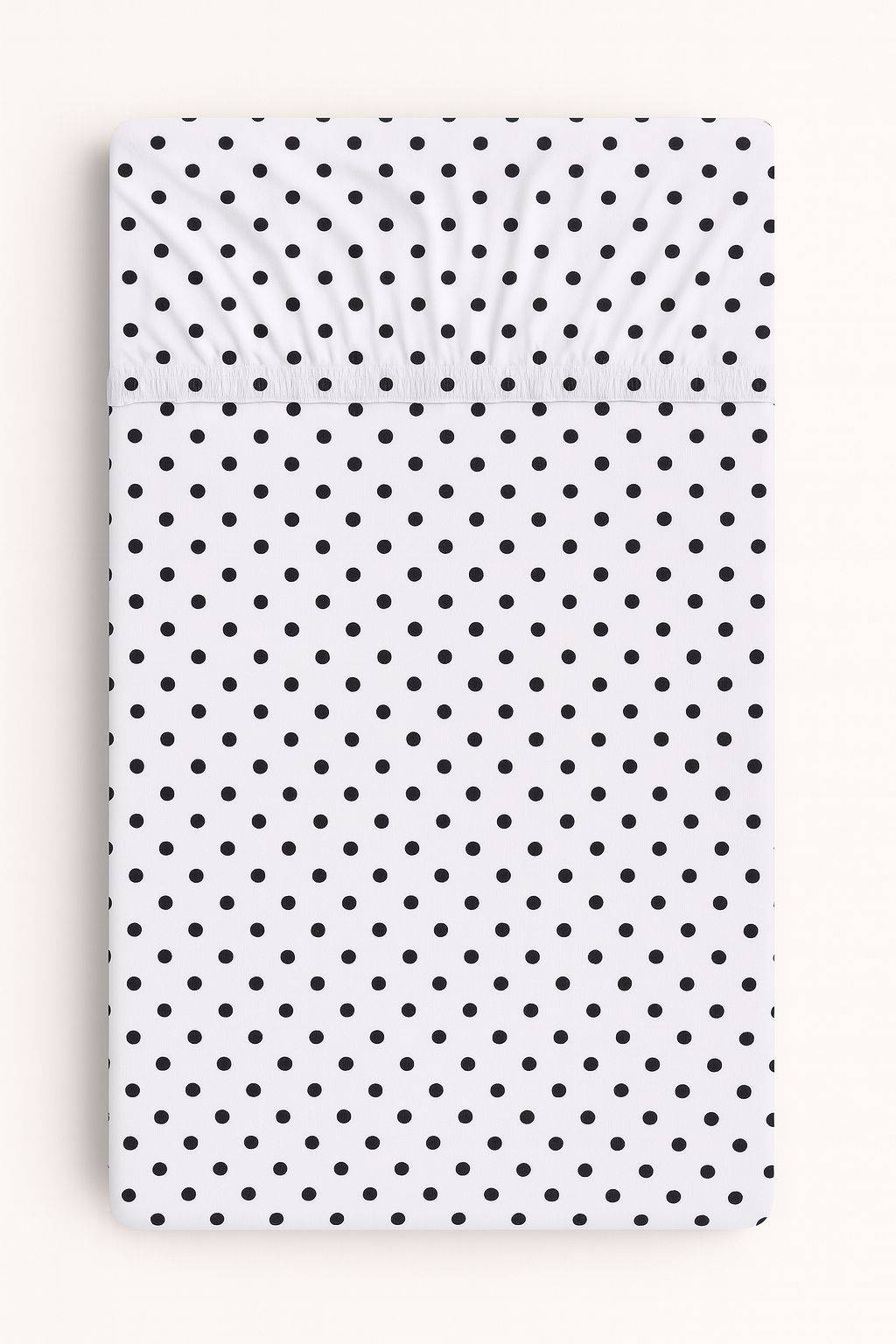 Cotton fitted sheet for a crib 140x70 cm - black polka dots