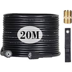 OHAYORI 20 m högtryckstvättslang, M22 x 14 mm högtrycksersättningsrör, förlängningsrör kompatibel med Kärcher HD HDS Kranzle med en mässingsadapter