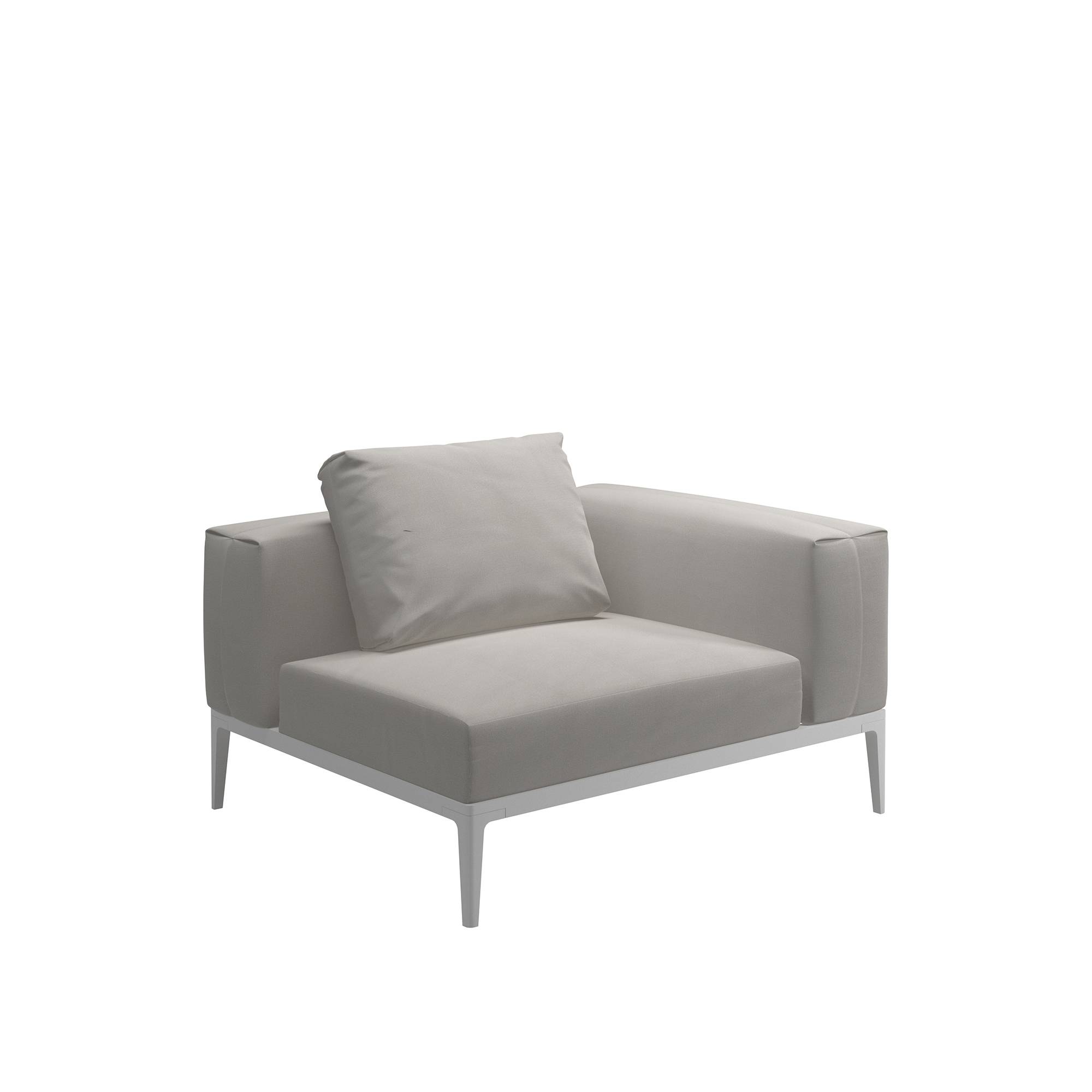Gloster - Grid Small Corner Unit, Frame White, Kat.B Blend Linen - Fåtöljer utomhus - Henrik Pedersen - Beige - Metall/Textilmaterial