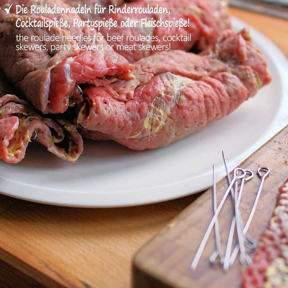 Alsidige grillspyd, skarpe spyd i rustfrit stål med flad spids til nem håndtering af mad, robuste og varmebestandige, perfekte til udendørs grill,