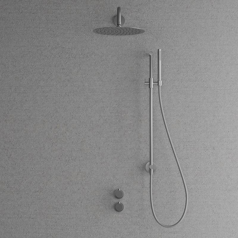 Takduschset Scandtap Harmonized 5x för Inbyggnad Ø300 mm Original - Rostfri Borstad