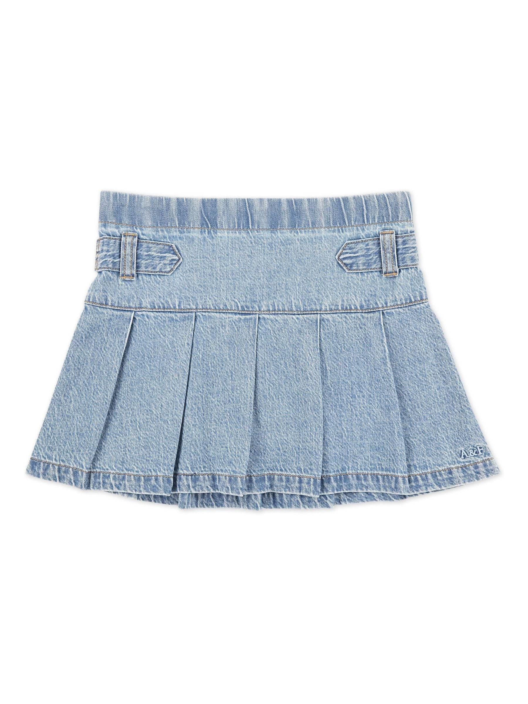 Abercrombie & Fitch Abercrombie & Fitch Blue Denim Pull Tab Pleated Skirt - 134-146cm (9-11 Years)