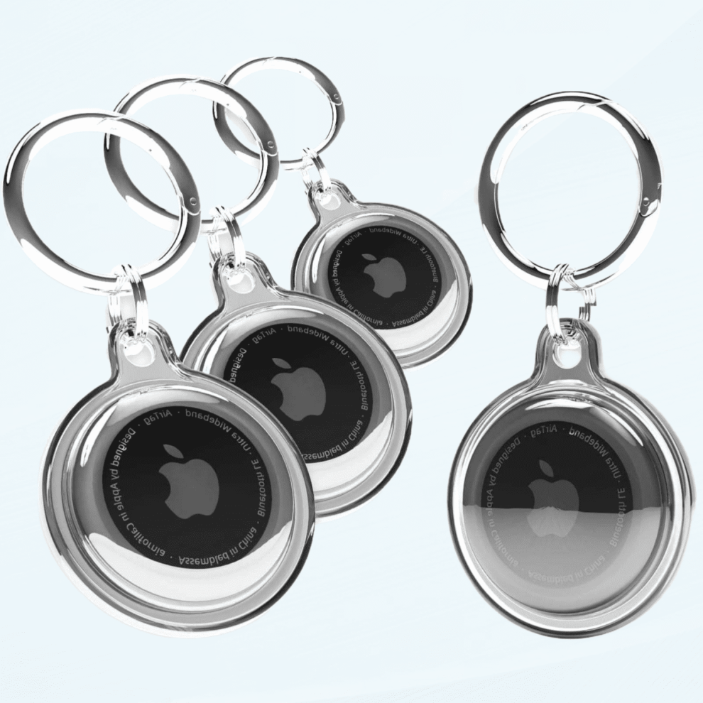 4-pak vandtæt Airtag nøgleringsholder, kompatibel med Apple Airtag GPS-tracker, kompatibel med Apple Tag-etui til hunde- og kattehalsbånd, bagage,