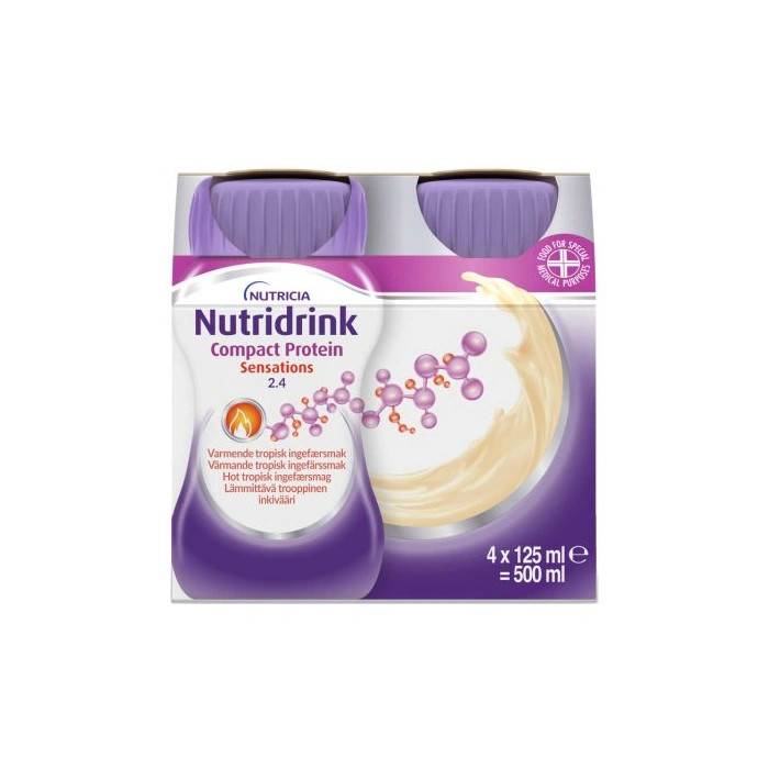 Nutridrink Compact Protein Sensations Hot Tropisk Ingefær - 4 x 125 ml