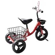 Trehjuling för Barn Quiet Ride Däck Småbarn Trike, Roliga Gåvor Val, Småbarn Trehjuling för Pojkar Flickor 1 Till 6 år med Förvaringskorg, Metall Polyuretanmaterial