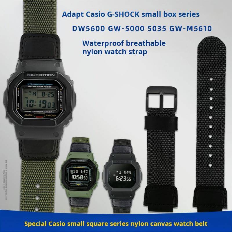 För Casio G-SHOCK DW5600 GW-5000 GWM5610 GM-5600 klockarmband modifierat nylonduk klockarmband herr Andningsbar handledsrem armband