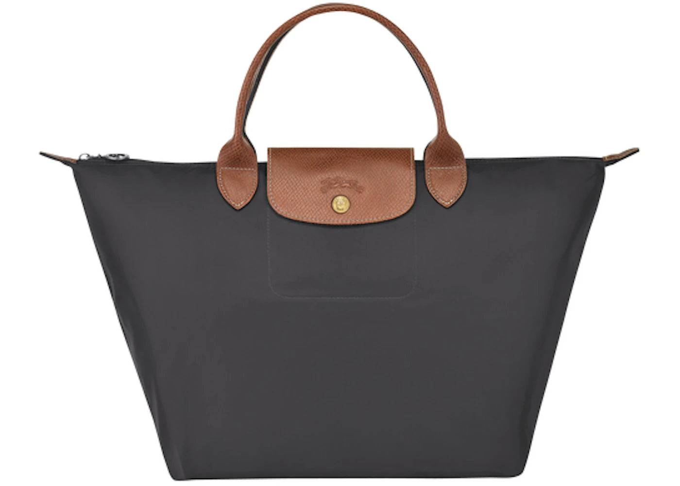 Longchamp Le Pliage Top Handle Bag M Gun Metal - One Size (One Size)
